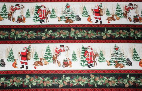 Designer-Baumwollstoff Winter Forest Repeating Stripe (10 cm)
